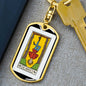 Tarot Card The Hanged Man Keychain Dog Tag Stainless Steel or 18k Gold-Express Your Love Gifts