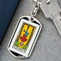Tarot Card The Hanged Man Keychain Dog Tag Stainless Steel or 18k Gold-Express Your Love Gifts