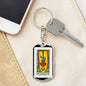 Tarot Card The Hanged Man Keychain Dog Tag Stainless Steel or 18k Gold-Express Your Love Gifts
