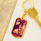 Tarot Card The Hanged ManRed Keychain Dog Tag Stainless Steel or 18k Gold-Express Your Love Gifts