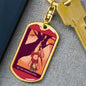 Tarot Card The Hanged ManRed Keychain Dog Tag Stainless Steel or 18k Gold-Express Your Love Gifts