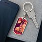 Tarot Card The Hanged ManRed Keychain Dog Tag Stainless Steel or 18k Gold-Express Your Love Gifts
