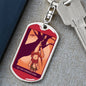 Tarot Card The Hanged ManRed Keychain Dog Tag Stainless Steel or 18k Gold-Express Your Love Gifts