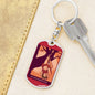 Tarot Card The Hanged ManRed Keychain Dog Tag Stainless Steel or 18k Gold-Express Your Love Gifts