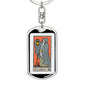Tarot Card The Hermit Keychain Dog Tag Stainless Steel or 18k Gold-Express Your Love Gifts