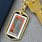 Tarot Card The Hermit Keychain Dog Tag Stainless Steel or 18k Gold-Express Your Love Gifts