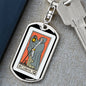 Tarot Card The Hermit Keychain Dog Tag Stainless Steel or 18k Gold-Express Your Love Gifts