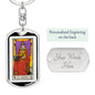 Tarot Card The High Priestess Keychain Dog Tag Stainless Steel or 18k Gold-Express Your Love Gifts