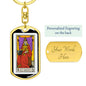 Tarot Card The High Priestess Keychain Dog Tag Stainless Steel or 18k Gold-Express Your Love Gifts
