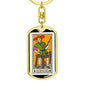 Tarot Card The Juggler Keychain Dog Tag Stainless Steel or 18k Gold-Express Your Love Gifts