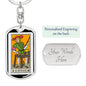 Tarot Card The Juggler Keychain Dog Tag Stainless Steel or 18k Gold-Express Your Love Gifts