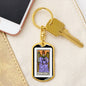 Tarot Card The Justice Keychain Dog Tag Stainless Steel or 18k Gold-Express Your Love Gifts