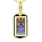 Tarot Card The Justice Keychain Dog Tag Stainless Steel or 18k Gold-Express Your Love Gifts
