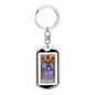 Tarot Card The Justice Keychain Dog Tag Stainless Steel or 18k Gold-Express Your Love Gifts