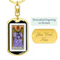 Tarot Card The Justice Keychain Dog Tag Stainless Steel or 18k Gold-Express Your Love Gifts