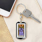 Tarot Card The Justice Keychain Dog Tag Stainless Steel or 18k Gold-Express Your Love Gifts