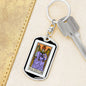 Tarot Card The Justice Keychain Dog Tag Stainless Steel or 18k Gold-Express Your Love Gifts