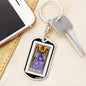 Tarot Card The Justice Keychain Dog Tag Stainless Steel or 18k Gold-Express Your Love Gifts