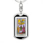 Tarot Card The Lovers Keychain Dog Tag Stainless Steel or 18k Gold-Express Your Love Gifts