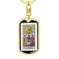 Tarot Card The Lovers Keychain Dog Tag Stainless Steel or 18k Gold-Express Your Love Gifts