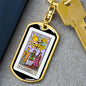 Tarot Card The Lovers Keychain Dog Tag Stainless Steel or 18k Gold-Express Your Love Gifts