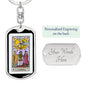 Tarot Card The Lovers Keychain Dog Tag Stainless Steel or 18k Gold-Express Your Love Gifts