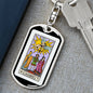 Tarot Card The Lovers Keychain Dog Tag Stainless Steel or 18k Gold-Express Your Love Gifts