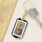 Tarot Card The Lovers Keychain Dog Tag Stainless Steel or 18k Gold-Express Your Love Gifts