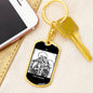 Tarot Card The Lovers Skeleton Kissing Keychain Dog Tag Stainless Steel or 18k Gold-Express Your Love Gifts