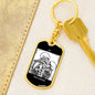 Tarot Card The Lovers Skeleton Kissing Keychain Dog Tag Stainless Steel or 18k Gold-Express Your Love Gifts