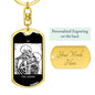 Tarot Card The Lovers Skeleton Kissing Keychain Dog Tag Stainless Steel or 18k Gold-Express Your Love Gifts