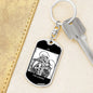 Tarot Card The Lovers Skeleton Kissing Keychain Dog Tag Stainless Steel or 18k Gold-Express Your Love Gifts