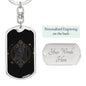 Tarot Card The Owl Keychain Dog Tag Stainless Steel or 18k Gold-Express Your Love Gifts