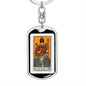 Tarot Card The Pope Keychain Dog Tag Stainless Steel or 18k Gold-Express Your Love Gifts