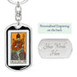 Tarot Card The Pope Keychain Dog Tag Stainless Steel or 18k Gold-Express Your Love Gifts