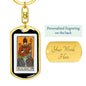 Tarot Card The Pope Keychain Dog Tag Stainless Steel or 18k Gold-Express Your Love Gifts