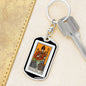 Tarot Card The Pope Keychain Dog Tag Stainless Steel or 18k Gold-Express Your Love Gifts