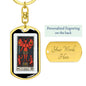 Tarot Card The Red Devil Keychain Dog Tag Stainless Steel or 18k Gold-Express Your Love Gifts