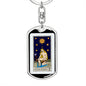 Tarot Card The Stars Keychain Dog Tag Stainless Steel or 18k Gold-Express Your Love Gifts