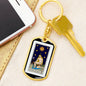 Tarot Card The Stars Keychain Dog Tag Stainless Steel or 18k Gold-Express Your Love Gifts