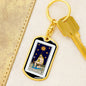 Tarot Card The Stars Keychain Dog Tag Stainless Steel or 18k Gold-Express Your Love Gifts