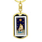 Tarot Card The Stars Keychain Dog Tag Stainless Steel or 18k Gold-Express Your Love Gifts