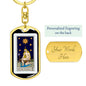 Tarot Card The Stars Keychain Dog Tag Stainless Steel or 18k Gold-Express Your Love Gifts