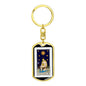 Tarot Card The Stars Keychain Dog Tag Stainless Steel or 18k Gold-Express Your Love Gifts