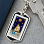 Tarot Card The Stars Keychain Dog Tag Stainless Steel or 18k Gold-Express Your Love Gifts