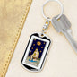 Tarot Card The Stars Keychain Dog Tag Stainless Steel or 18k Gold-Express Your Love Gifts
