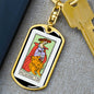 Tarot Card The Strength Keychain Dog Tag Stainless Steel or 18k Gold-Express Your Love Gifts