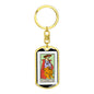 Tarot Card The Strength Keychain Dog Tag Stainless Steel or 18k Gold-Express Your Love Gifts