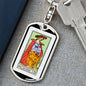 Tarot Card The Strength Keychain Dog Tag Stainless Steel or 18k Gold-Express Your Love Gifts