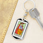 Tarot Card The Strength Keychain Dog Tag Stainless Steel or 18k Gold-Express Your Love Gifts